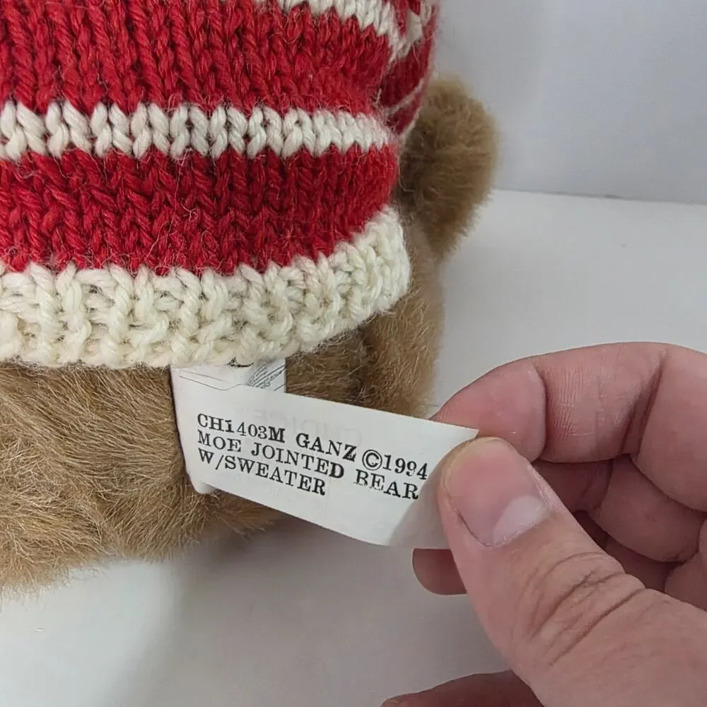 Vintage 1994 Ganz Choice Moe Jointed Teddy Bear 8in USA Sweater